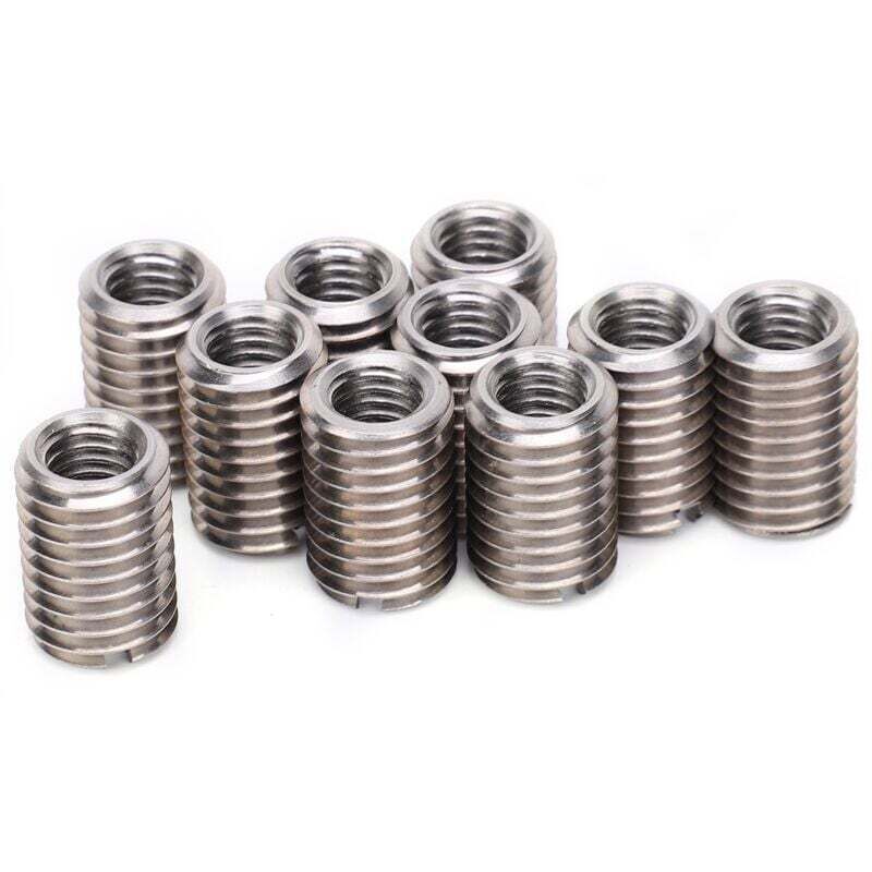 Vtizikl 10pcs Stainless Steel Reducing Nut Repair Sleeve M8 Female and M12 Male Thread Conversion