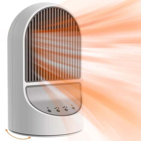 Vtizikl 1200W radiateur soufflant, PTC céramique radiateur soufflant économe en énergie silencieux avec minuterie, protection contre la surchauffe et le basculement, pour le bureau, le salon