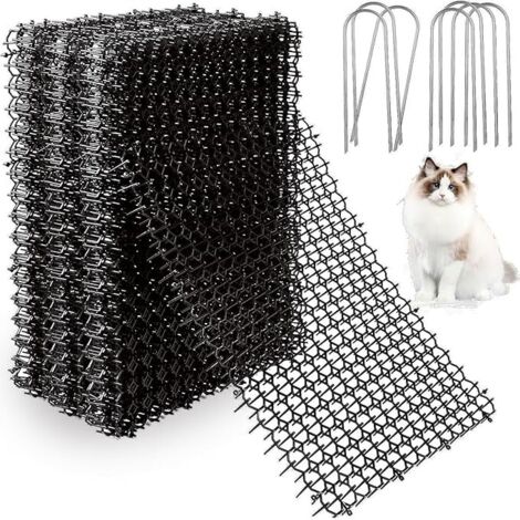 Vtizikl 16 Pcs Anti Chat avec Pointe 20x40CM, Tapis Anti Chat, Tapis Anti Chat avec Piquets pour Jardin, Clôtures, Canapé