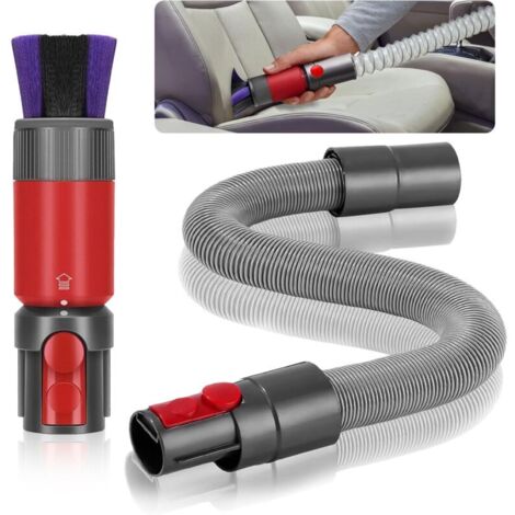 Vtizikl 2 Pièces Brosse Anti-Rayures pour Dyson Aspirateur Kit, pour Dyson v7 V8 V10 V11 V15 Accessoires, avec Tuyau D'extension Flexible, pour Universel Accessoires Aspirateur, Dépoussiérage