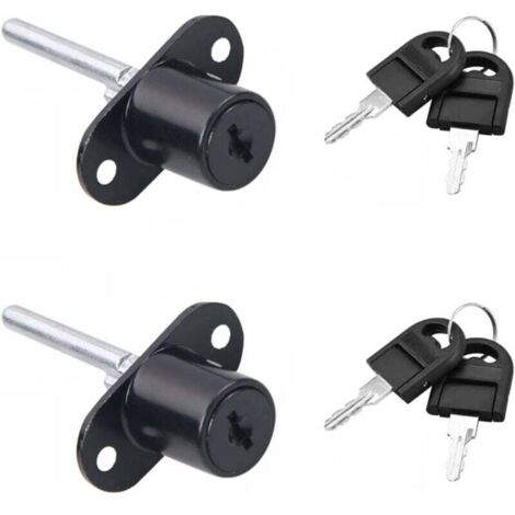 Vtizikl 2 Serrures à Tiroir avec Clé - Pour Meubles, Armoires, Vitrines - Piston Diamètre 16 mm - Sécurité Renforcée