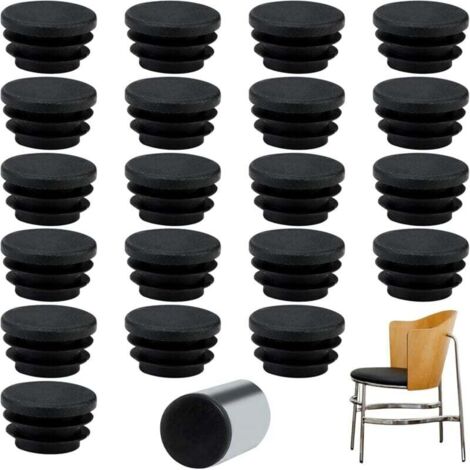 Vtizikl 20 pcs Bouchons à lamelles Ronds 30 mm pour Tubes d'un diamètre extérieur de Ø 30 mm, Bouchons en Plastique Noir 30mm, Bouchon Rond (30mm 20pcs)