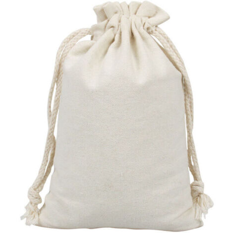 Vtizikl 20 Petit Pochon Tissu,Sac Coton Sachet Tissu Pochon Bijoux Lin,Sacs en Tissu Sac Toile De Jute Pochette Tissu Cordon,Sac Cafe Sac Tissu Cadeau Sachet Reutilisable 13 x 18 cm
