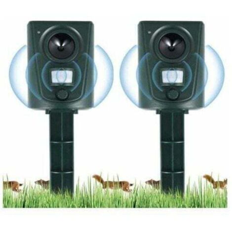 Vtizikl 2023 2X Répulsif Chat Jardin à Ultrasons, Répulsif Chats avec Piquet au Sol Prévenir Les Chiens et Les Chats, Les Oiseaux, pour Jardins, Champs, Pépinières, Etanche