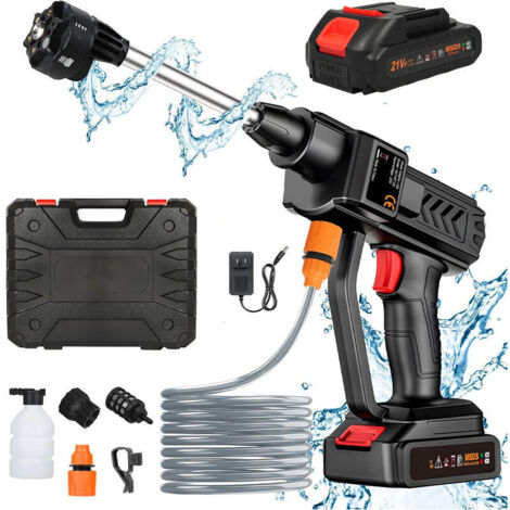 Vtizikl 21V Nettoyeur Haute Pression Portable: 507PSI Laveur Haute Pression sans Fil 35 Bar avec Batterie et Chargeur, Adapté au Nettoyage des Balcons, Terrasses et Voitures