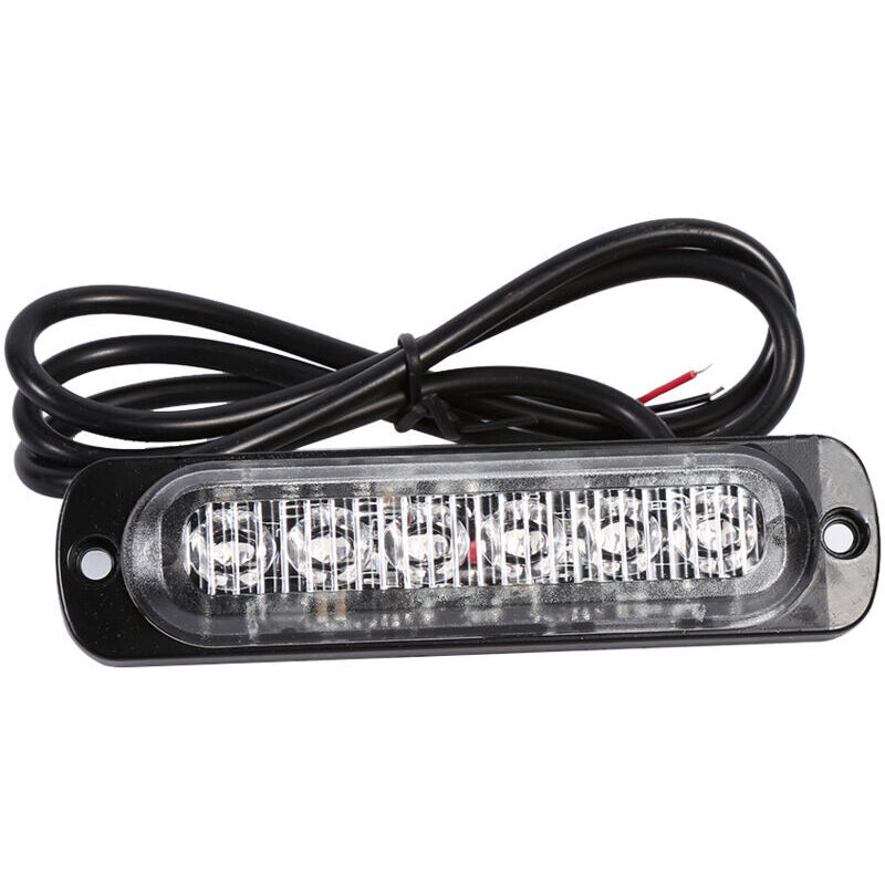 Vtizikl 2pcs 12V 6 LED voiture camion avertissement d'urgence lumière stroboscopique danger clignotant lampe couleur ambre A