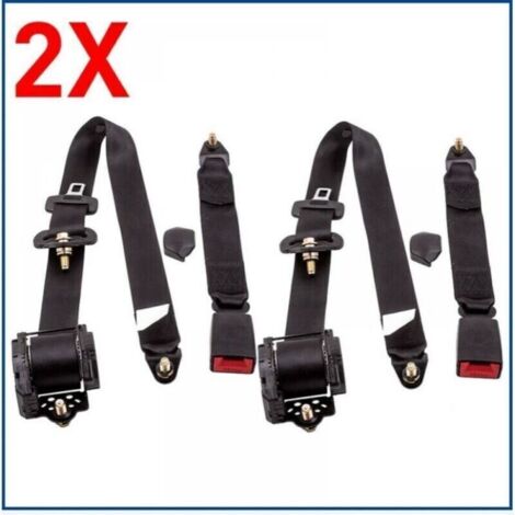 Vtizikl 2X Universel 3 Point Rétractable Ceinture de Sécurité Voiture Siège ceinture