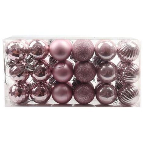 Vtizikl 36 pièces/ensemble 4CM boules de nol décoration d'arbre de nol boules en plastique de nol incassables ornements pour décor d'anniversaires et de fêtes