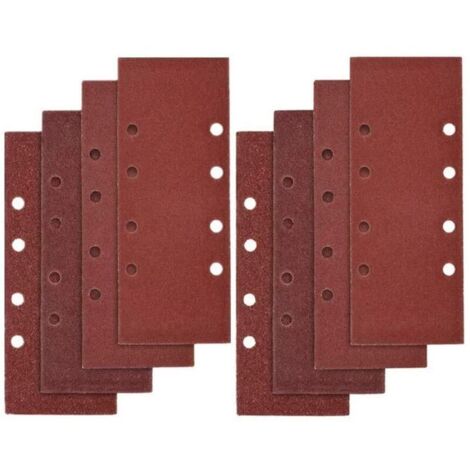 Vtizikl 40 PCS Papier de Verre, 93 x 185mm Feuilles Abrasives pour Ponceuse Vibrante 8 Trous Assorted P40, P60, P80, P100 Grit