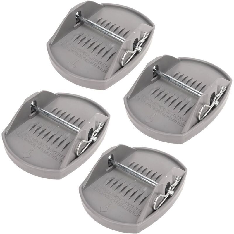 Vtizikl 4X Cale Support Pied de Vérin 178x140mm Broche Métal Patin Coupelle Caravane Camping-Car