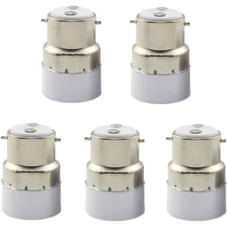 Vtizikl 5 Pack Convertitore base lampada B22 a E14, interruttore presa base B22 a adattatore E14 standard, portalampada