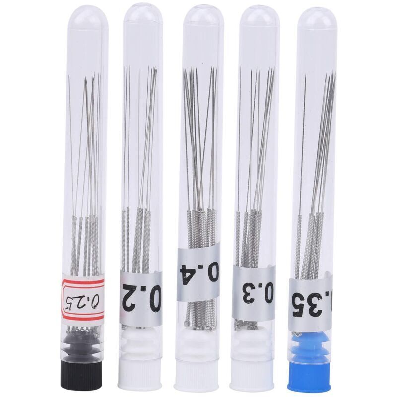 Vtizikl 50Pcs Aiguilles de Nettoyage de Buse d'Imprimante 3D, Argent Acier Inoxydable 0,2/0,25/0,3/0,35/0,4 mm pour Toutes Les Buses de 0,4 mm pour