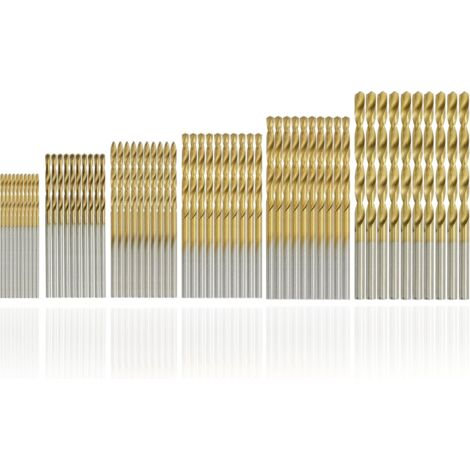 Vtizikl 60 pièces Twist Bits Micro Bits Metal HSS Bits Set Outils Bits en titane
