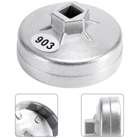 Vtizikl 74mm 14 Flte En Aluminium Filtre Huile Clé Socket Remover Outil 903 Couleur Argent pour BMW Audi Benz