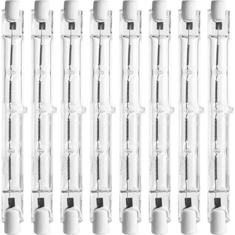 Vtizikl 8 Pièces Ampoule Halogène R7s, Ampoule Halogene R7s 118mm 500w AC220-240v 2800k Blanc Chaud Dimmable Ampoules Halogènes pour L’éclairage De Maison,Travail, Lampadaire etc