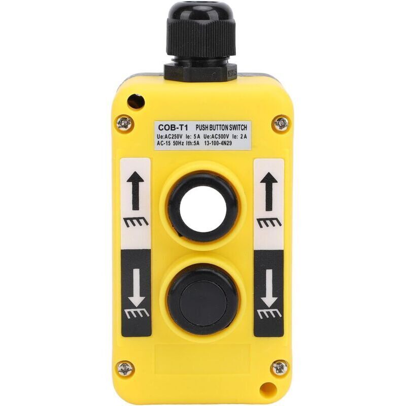 Vtizikl AC250V 5A / 500V 2A Interrupteur de Commande de Levage de Grue Interrupteur à Bouton-Poussoir pour Palan à Chaîne de grue, Contrôleur de