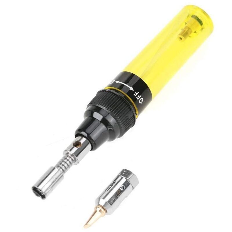 Vtizikl Fer à Souder Sans Fil, Fer à Souder à Gaz, Stylo De Fer à Souder Portatif Au Gaz Butane, 1300 ℃(Jaune)