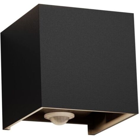 Vtizikl Aplique de pared para exterior de 12 W con sensor de movimiento, IP65, iluminación de pared para exterior e interior con ángulo de haz ajustable, luz de pared vertical, blanco frío 6000 K, neg
