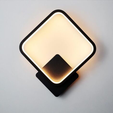 Vtizikl Applique Murale Interieur LED 17W,Applique Murale Design Carré Noir,Blanc Chaud Blanc Naturel Blanc Froid Trois Modes D'éclairage,Lampe Murale pour Chambre Salon Escalier Couloir