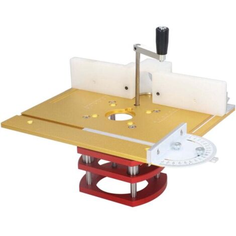 Vtizikl Ascenseur de routeur avec plaque supérieure Base de levage de routeur Travail du bois Rainurage Coupe Chanfreinage Dessus de table Or