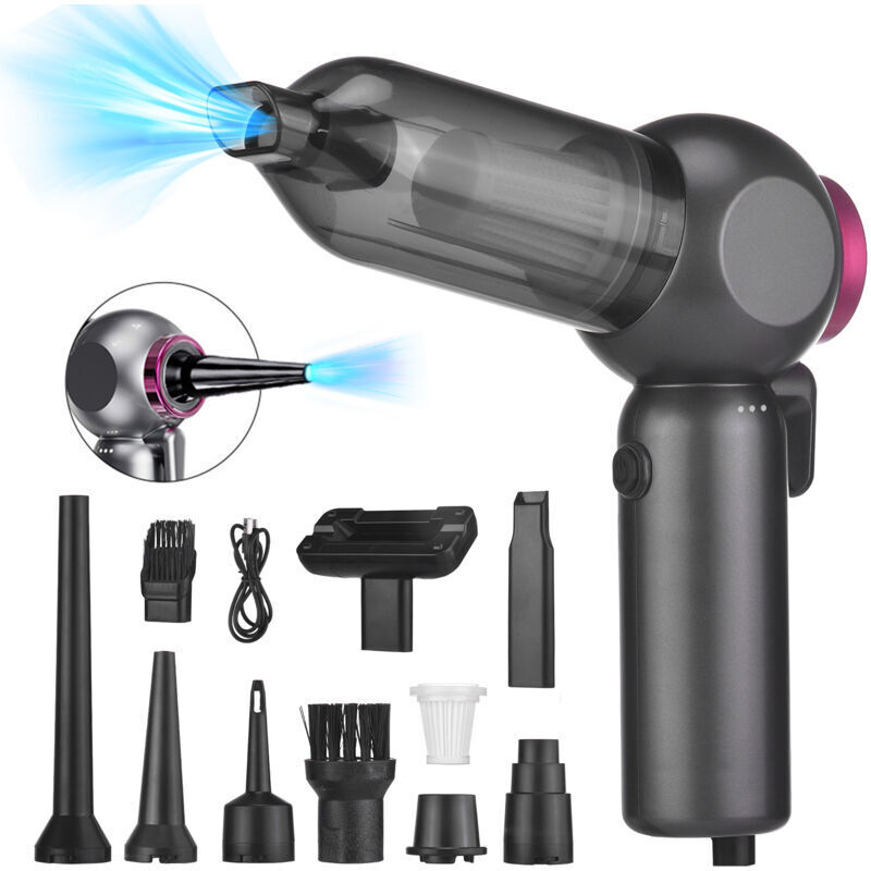 Vtizikl Aspirateur à Main, 16000Pa Aspirateur Voiture Puissant 2-en-1, Moteur sans Balai avec 3 Niveaux d'aspiration pour la Maison/la Voiture/les