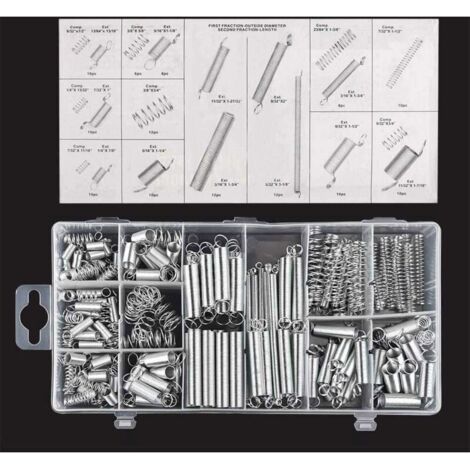 Vtizikl Assortiment de 200 ressorts de compression et d'extension de petite taille avec boîte de rangement