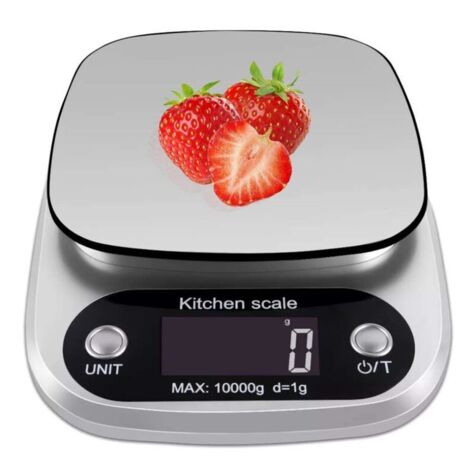 Vtizikl Balance de Cuisine en Acier Inoxydable de Haute Précision Facile à Utiliser Pas de Batterie Incluse