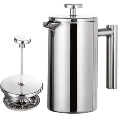 Vtizikl Cafetière à Piston française en Acier Inoxydable de 800 ML, Double paroi d'isolation en métal, cafetière et infuseur à thé, Facile à Nettoyer et à Presser, Presse à café Solide de qualité.