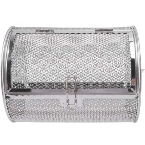Vtizikl Cage de gril en acier inoxydable Panier de gril roulant, maille ronde de gril de barbecue en acier inoxydable pour légumes de noix séchées aux arachides B
