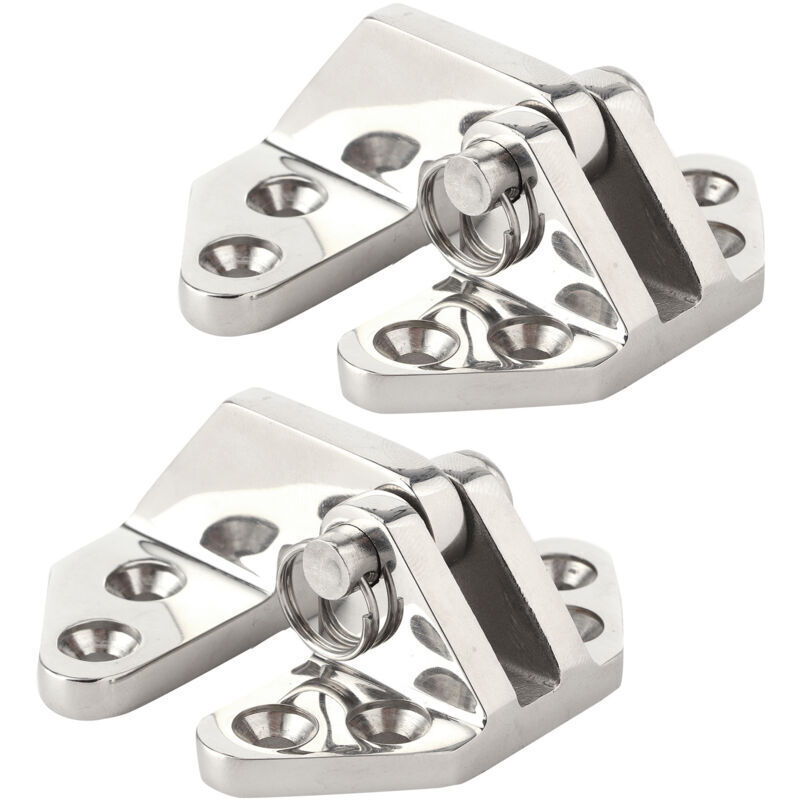Vtizikl Charnières trappe marine miroir - Lot de 2 - Acier 316 - Goupille amovible - Pour quincaillerie bateau - Finition premium