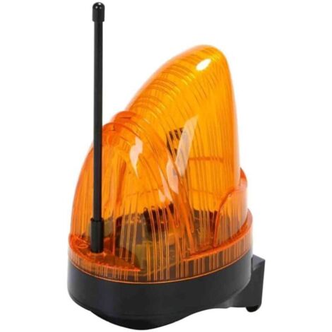 Vtizikl Clignotant de Portail Automatique 220V Universel avec Antenne 433,92Mhz Feu Clignotant LED AC/DC 12V - 265V Large Tension, Étanche avec support d'installation