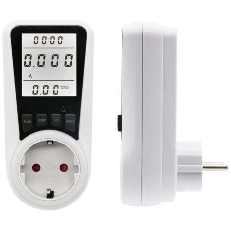 Vtizikl Compteur de consommation d'énergie , compteur de coût d'électricité, wattmètre, compteur de consommation d'énergie avec grand écran LCD rétroéclairé, protection contre les surcharges 3680W, 23