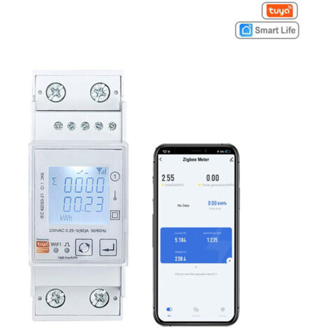 Vtizikl Compteur Solaire ZigBee Tuya - Mesure Bidirectionnelle - Détection Puissance/Tension/Courant - Alerte Seuils - Nécessite Passerelle