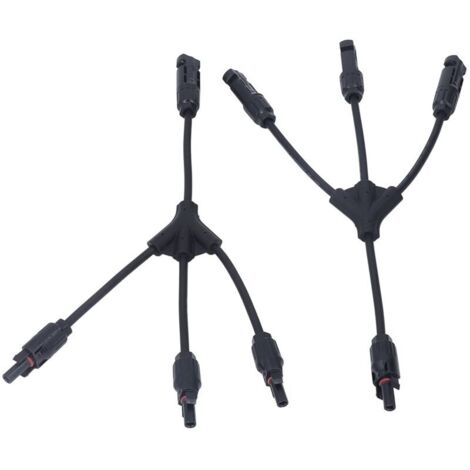 Vtizikl Connecteur de panneau solaire à une paire 3 à 1 Y branche 1000V DC adaptateur de panneau photovoltaque pour le camping en plein air A