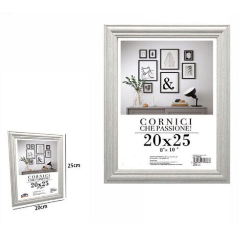 Vtizikl Cornice Per Fotografie Quadri Tele Poster Portafoto 20x25cm Modello Silver 71617 -