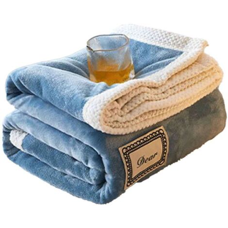 Vtizikl Couverture polaire sherpa , bleu sarcelle, douce et moelleuse, 152 x 203 cm (60 x 80 pouces)