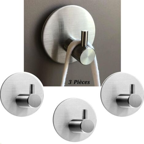 Vtizikl Crochet Adhesif,Accroche Serviette torchon sdb WC Murale Adhésive,Porte Torchon Cuisine Mural Auto Adhésif,Support Attache Sans Percer (Gris)
