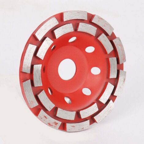 Vtizikl Disque Diamant 180 x 22,2 mm Double Rangée - Meule Diamantée Béton, Pierre, Granit, Chape - Universel pour Meulage et Ponçage - Rouge