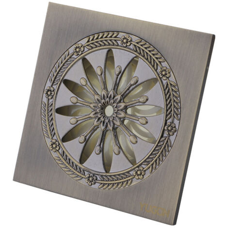 Vtizikl Drain de douche en laiton, Carré Siphon de Sol Anti-odeur Grille Douche pour Salle de Bain Grand Calibre 10 x 10 cm