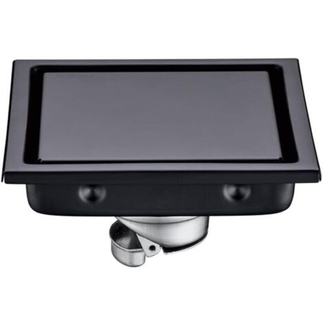 Vtizikl Drain de Plancher Douche Carré Acier Inoxydable Invisible Caniveau de Douche Anti Odeur avec Insertion 11x11cm