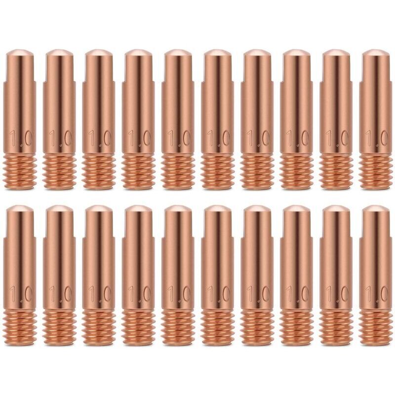 Vtizikl Embouts de contact de soudage Embout de contact en cuivre de 20 pièces pour les consommables de torche de soudage 15AK MIG / MAG (1.0)