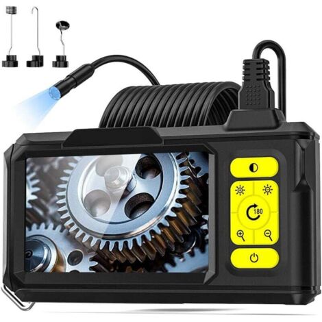 Vtizikl Endoscope HD 1080P avec 8 LEDs, Caméra d'Inspection 4,3" IP67 étanche, Câble Semi-Rigide 5m - Idéal pour Mécanique Auto/Plomberie