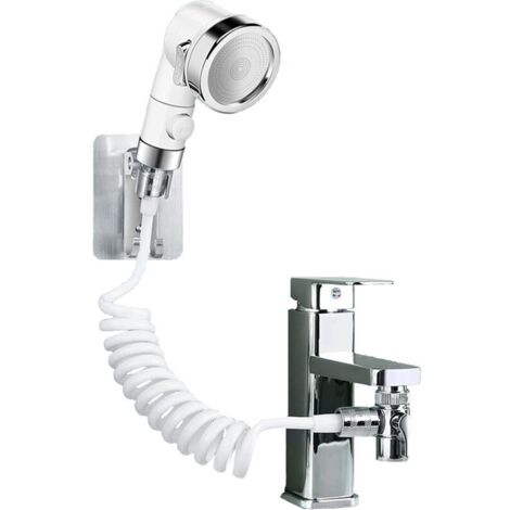 Vtizikl Ensemble Pommeau Douche pour Lavabo Douchette Adaptable sur Robinet Flexible de Robinet de Cuisine,Douchette de Salle de Bain Parfait pour Laver les Cheveux ou Nettoyer Animaux de Compagnie