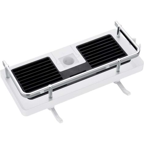 Vtizikl Étagère de douche sans perçage, panier de douche pour barre de douche avec support pour pommeau de douche, rangement pour shampoing et savon et 2 crochets pour barres de douche de 23 à 25 mm.