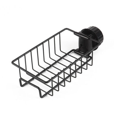 Vtizikl Étagère de rangement pour évier de robinet en acier inoxydable, noir