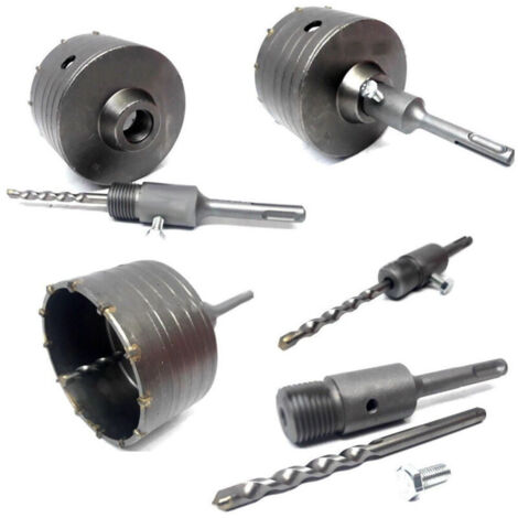 Vtizikl Fresa Carotatrice A Tazza Per Muro Da 30mm A 130mm + Asta Da 11 Cm Sds Plus - 60 mm
