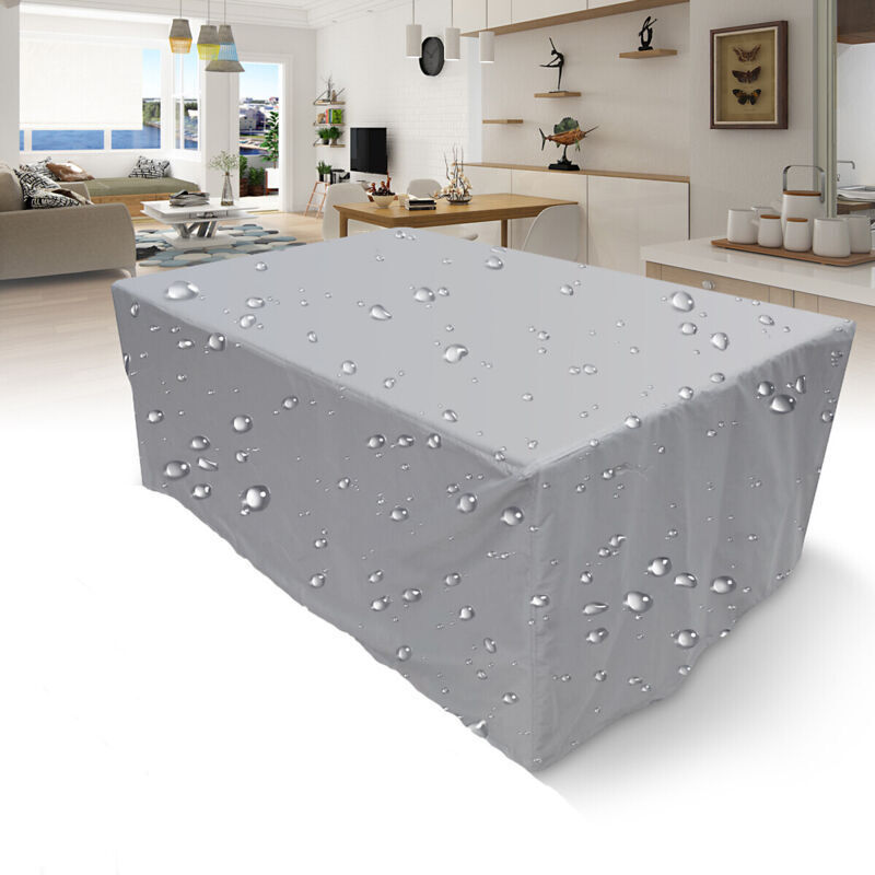 Vtizikl Weiß Funda Rectangular Para Muebles De Jardín, De Poliéster, Impermeable, Antipolvo Y Resistente A Los Rayos Uv, Para Sillas O Mesas De Patio (Tamaño: 260 X 135 X 82 Cm)