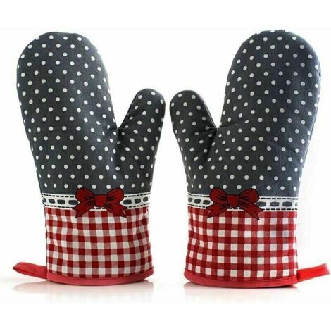 Vtizikl Gants grill ignifugés, manique coton Gants four pour protéger les mains Taille unique par lot de 2 28cm-Fei Yu