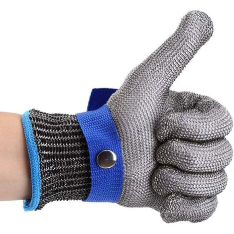 Vtizikl Gants Résistants Aux Coupures En Acier Inoxydable Gant De Travail De Sécurité Niveau 5 Protection (S)