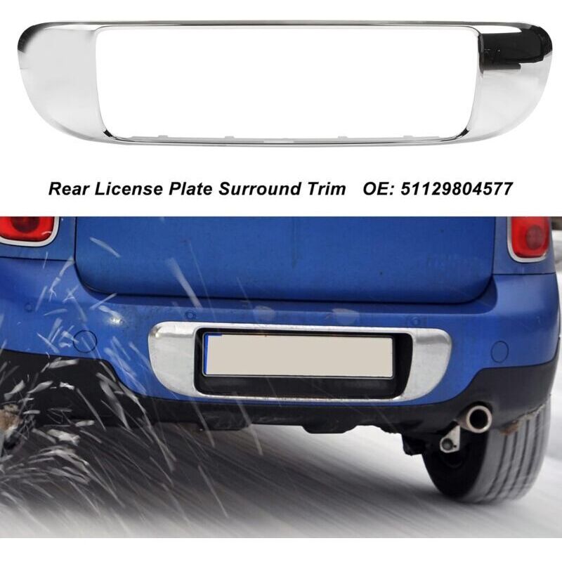 Vtizikl Garniture de Support de Cadre de Plaque D'immatriculation Chromée, 51129804577 Moulure de Bordure de Plaque D'immatriculation de Pare-chocs